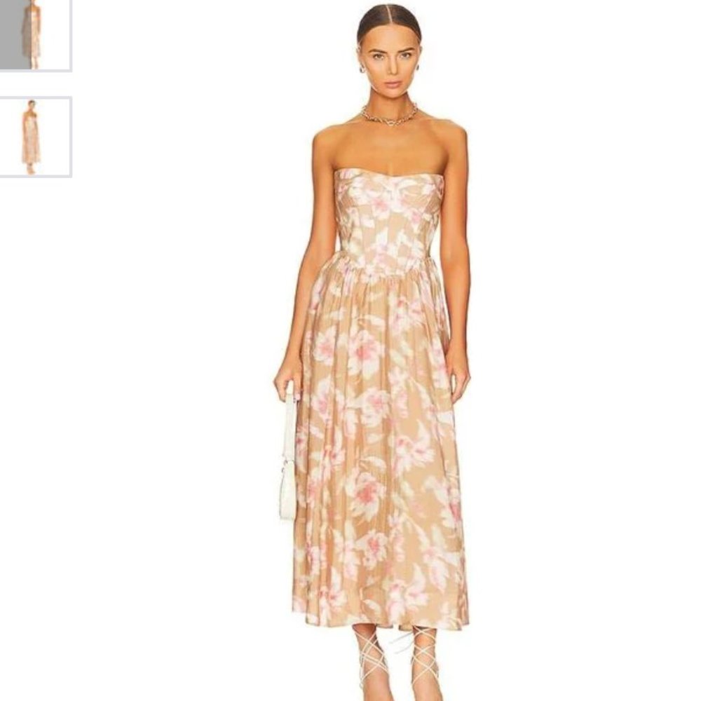 Bardot Women's Natural Lola Corset Midi Dress - Picture 2 of 3